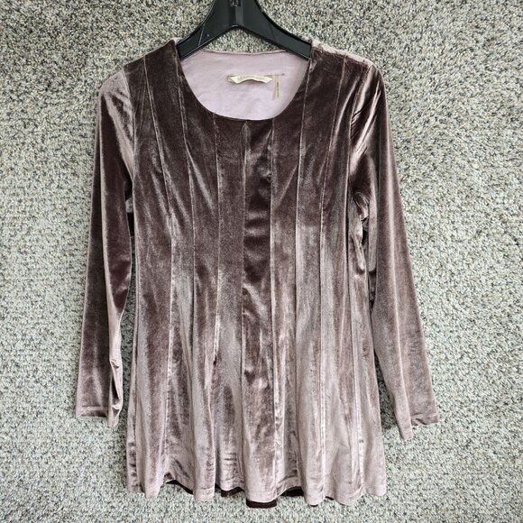 Soft Surroundings Top Womens Small Velour Brown Tunic Scoop Neck Blouse Ladies‎ - Picture 1 of 7